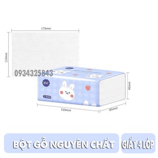 Gói giấy ăn thỏ rút tiện dụng - giấy 4 lớp mịn màng
