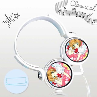 Tai nghe Sakura Thủ Lĩnh Thẻ Bài thiết kế thông minh cá tính cắm dây có mic anime chibi