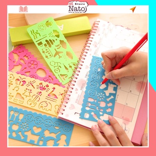 Thước Vẽ Theo Khuân Mẫu Hoạt Hình đáng yêu cho bé_Khuôn vẽ nhiều hình cute, nguồn hàng giá sỉ TK02