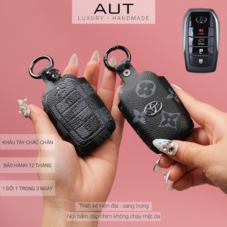 Bao da chìa khoá Toyota Fortuner Camry Innova V Hilux G Land Cruiser 4 nút bấm LV khâu tay TFO4 AD