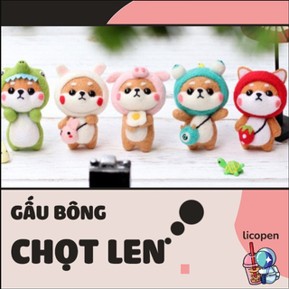 [CÓ SẴN] - Tranh tô màu theo số Licopen - THÚ BÔNG LEN CHỌT