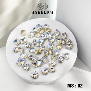 Set Mix Viên Đá Khối Nail Chân Vàng Trang Trí Móng ANGELICA SDK50