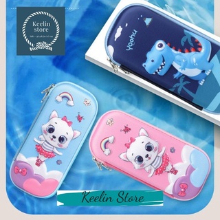 Hộp Bút 3d Bóp Viết Dễ Thương Hình Khủng Long Hoạt Hình Cho Bé Nhiều Ngăn Cỡ Lớn Keelin Store  kt 22*4*10cm
