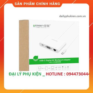 Cáp USBC sang VGA + Hub USB + Lan Ugreen 30439 dailyphukien