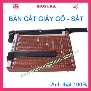 Bàn cắt giấy A4 sắt gỗ Suremark (30.4x20.5cm) có cữ chặn giấy tiện lợi BIGSUKA