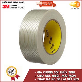 Băng keo cường lực gia cường sợi thủy tinh dài 50m 3M 897 - chiu được mài mòn, độ ẩm, ko chảy keo và tháo không để lạ