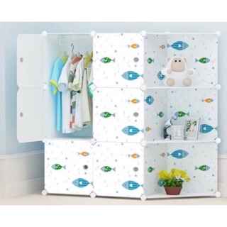 Size 37x37cm Tủ nhựa quần áo 6 ô kèm 3 góc để đồ. Tặng kèm 1 treo đồ.
