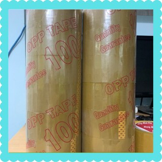 1 cuộn băng keo vàng 100 yard, băng keo dán thùng, siêu dính, bền