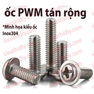 Ốc vít PWM2M3M4 đầu lồi rộng, thép/Inox304