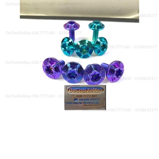 Ốc 6li10 6li15 6li20 Dù Sao 2 Tầng Titan Gr5 cao cấp , ốc titan 6li Mẫu mới . DoChoiXeMay