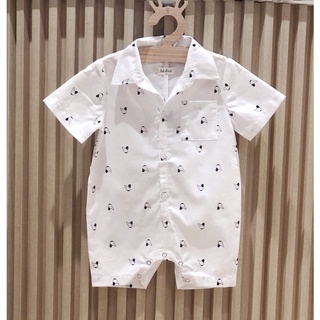 Bodysuit toto trắng lalalune cho bé trai 3-24m