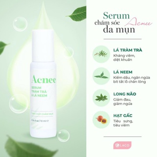 Serum giảm mụn Acnee tràm trà và lá neem LACO 10ml tinh chất chấm mụn hiệu quả sau 4h sử dụng