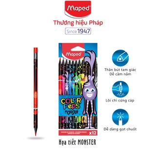 Chì màu Maped họa tiết Monster - 12 màu/hộp
