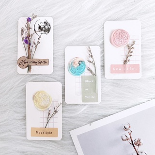 [Handmade] ⚡ Thiệp giấy Kraft handmade - Trang trí hoa khô phong cách Retro