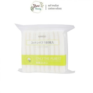 Bông tẩy trang Miniso xuất xứ Nhật Bản 180 miếng
