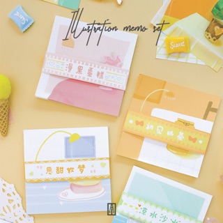 Set giấy ghi chú hình vẽ illustration - Illustration memo set