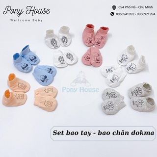 Bao Tay Bao Chân Dokma - Set Bao Tay Chân Sơ Sinh Chất Cotton Tăm Mềm Mịn Cho Bé Trai, Bé Gái Từ Sơ Sinh