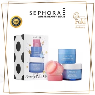 Set dưỡng da Sephora Laneign 3 món mask ngủ môi, face, kem dưỡng - Birthday Gift Laneige Set