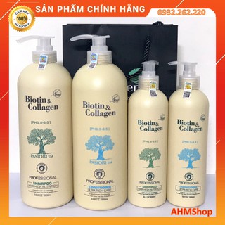 Dầu Gội Xả Biotin Collagen Trắng Giảm Rụng Phục Hồi Hư Tổn Tóc 2 Loại 500ml Và 1000ml
