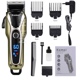 Tăng đơ cao cấp cắt tóc bằng lưỡi thép có màn hình led hàng chính hãng của KEMEI 1990