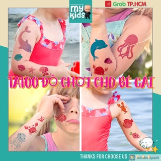 Sticker hình xăm dán tuổi thơ TATOO ĐẠI DƯƠNG XANH đồ chơi cho bé gái BỘ SƯU TẬP 1