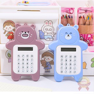 Máy tính bỏ túi cầm tay 8 số kế toán hình gấu dễ thương nhiều màu dành cho học sinh