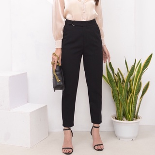 Quần baggy nữ lưng cao đai D cạp cao công sở Homieyl cao cấp chất vải đẹp, quần tây nữ lưng cao màu đen đi học đi làm