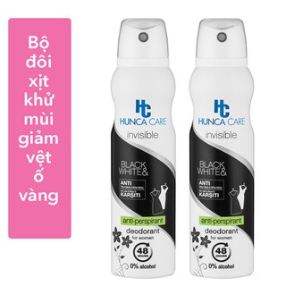 Xịt Khử Mùi 48h Giảm Thâm, Ngăn Vệt Ố Vàng HUNCA (combo 2x150ml)