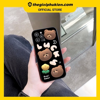 Ốp iphone - Ốp lưng iphone cạnh vuông bảo vệ camera Bobi bear dành cho ip 6 đến 14promax - ng301