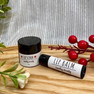 Combo dưỡng hồng giảm thâm môi son dưỡng đào + tẩy da chết môi vị đào handmade Sunday Beauty