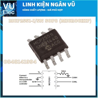 IC chức năng CAN MCP2551 chính hãng 8 chân cắm 8 chân dán