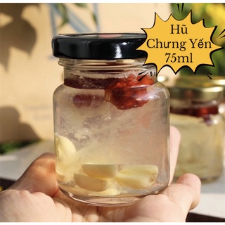Hũ Thủy Tinh Chưng Yến Nắp Thiếc 75ml - Giao ngẫu nhiên (Set 5-10 Lọ)