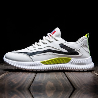 Giày Sneaker Nam Cao Cấp Màu Trắng Dáng Thể Thao Trẻ Trung Thoáng Khí Style Hàn Quốc Chất Đẹp Thoải Mái Dễ Phối Đồ