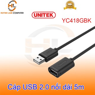 Cáp USB nối dài 5m Unitek YC418GBK tốc độ lên đến 480Mbps - Hãng phân phối