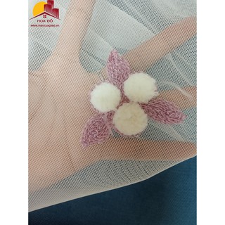 RÈM VOAN THÊU BÔNG TUYẾT LÁ HỒNG