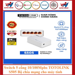 Switch 5 cổng 10/100Mbps TOTOLINK S505 Bộ chia mạng