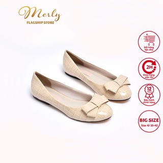 [Mã BMLTA50 giảm 10% đơn 99K] Giày búp bê vân rắn Merly 1294
