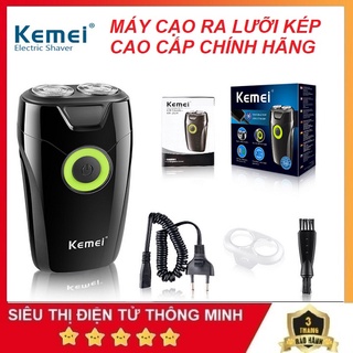 Máy Cạo Râu Khô, Chính Hãng Kemei 202a - Sạc Pin Nhanh - Lưỡi Cắt Kép Siêu Bền - Chống Thấm Nước - Bảo Hành 6 Tháng