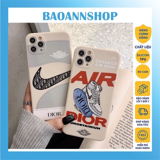 Ốp lưng iphone hÌnh Giày Dior G09 Dẻo Viền Vuông bảo vệ camera iphone 7plus/8plus/x/xs/xsmax/11/12/13/pro/promax