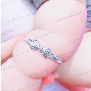 Lắc bạc cho bé dạng tuỳ chỉnh size hình chiếc nơ xinh xắn - Vàng Bạc Ngọc Tiến