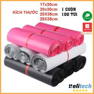 Túi đóng hàng niêm phong tự dính màu đen