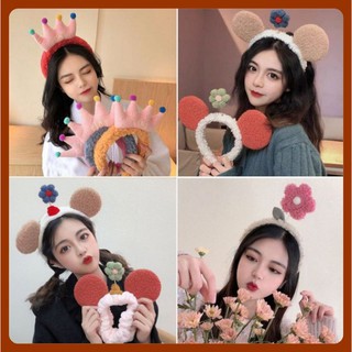Bờm turban rửa mặt tiện lợi hình dễ thương - Cài tóc bông xù xinh siêu đáng yêu