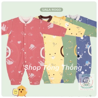 Body Uala Rogo cotton dài tay jumpsuit in thú cưng nhí cao cấp mềm mịn thấm hút tốt cho bé trai bé gái 3928