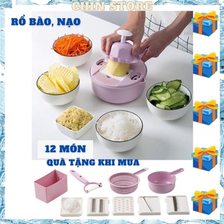 Rổ bào rau củ đa năng nhà bếp có khay chứa cao cấp bằng nhựa lúa mạch