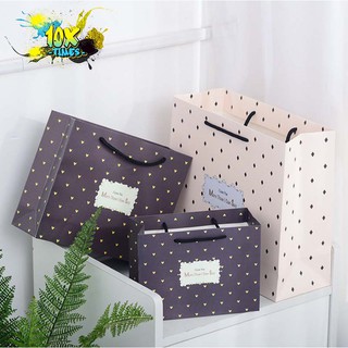 túi đựng quà tặng giấy trái tim đen trắng sang trọng tặng sinh nhật, valentine, ngày lễ tặng bạ trai bạn gái có quai