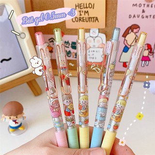 Bút Gel Highlight Hàn Quốc Cô Gái Dễ Thương Cho Học Sinh/Sinh Viên Đánh Dấu - RosyPosy