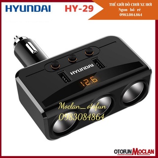Tẩu sạc chia 3 cổng tẩu và 2 cổng USB Hyundai HY29