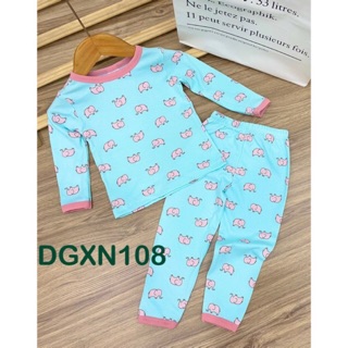 Bộ dài tay thun cotton xuất Nhật cho bé gái từ 10 đến 22kg