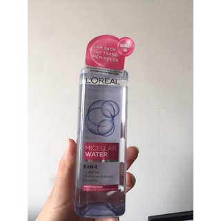Nước tẩy trang cho mọi loại da L'Oreal Paris 3-in-1 Micellar Water 400ml - Pháp Chính Hãng