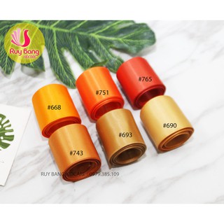 Ruy băng satin lụa bóng 2 mặt tone cam ( cuộn 5m)